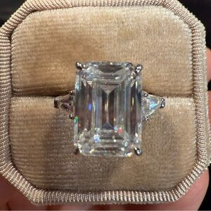 10 carat real moissanite diamond engagement ring / promise ring